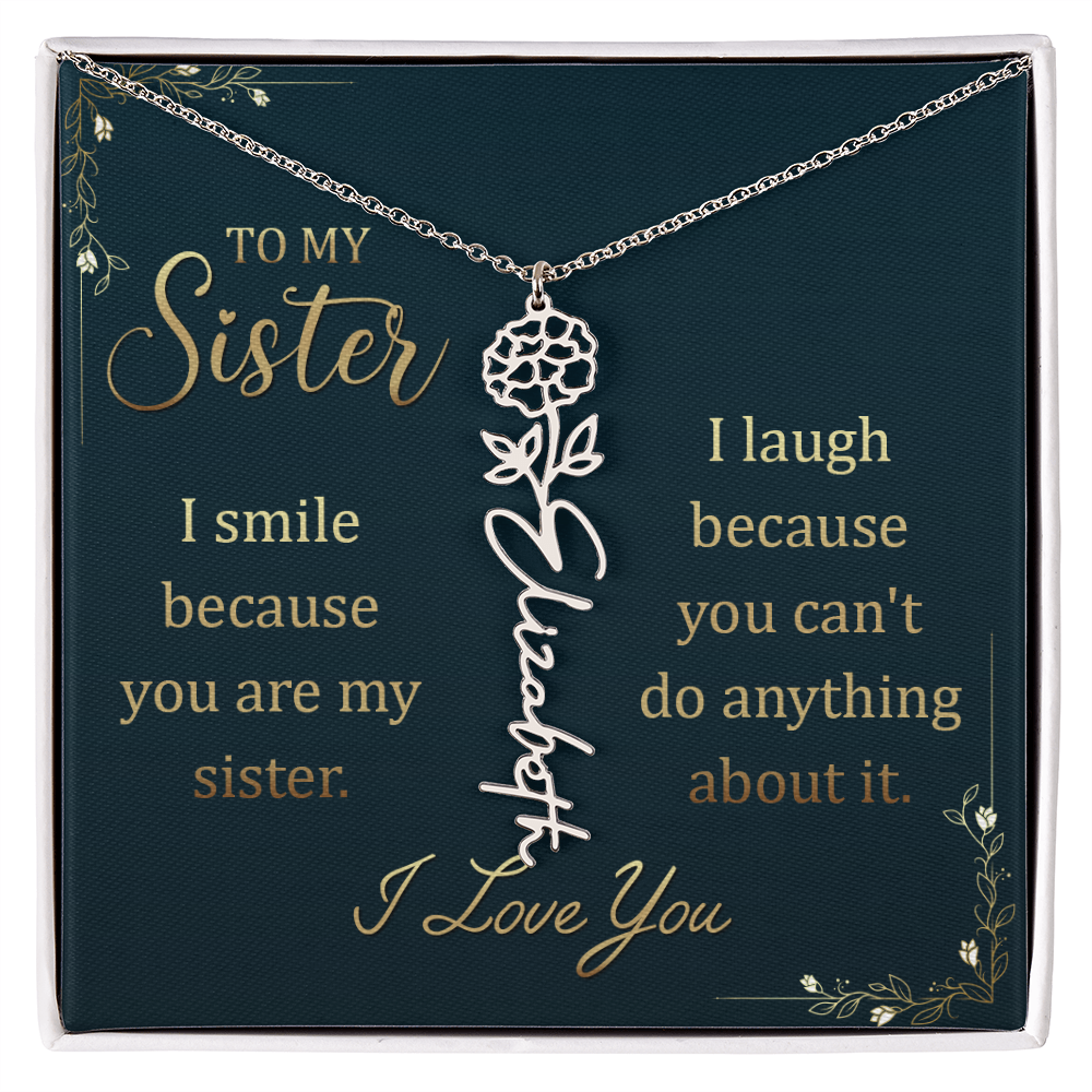 Sentimental Sister Name Necklace – Birthday & Special Occasion Gift