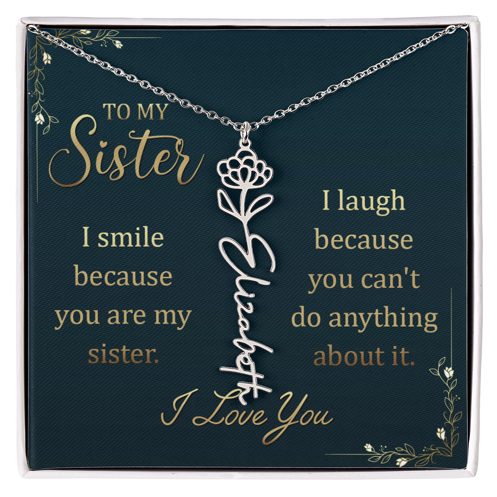 Sentimental Sister Name Necklace – Birthday & Special Occasion Gift