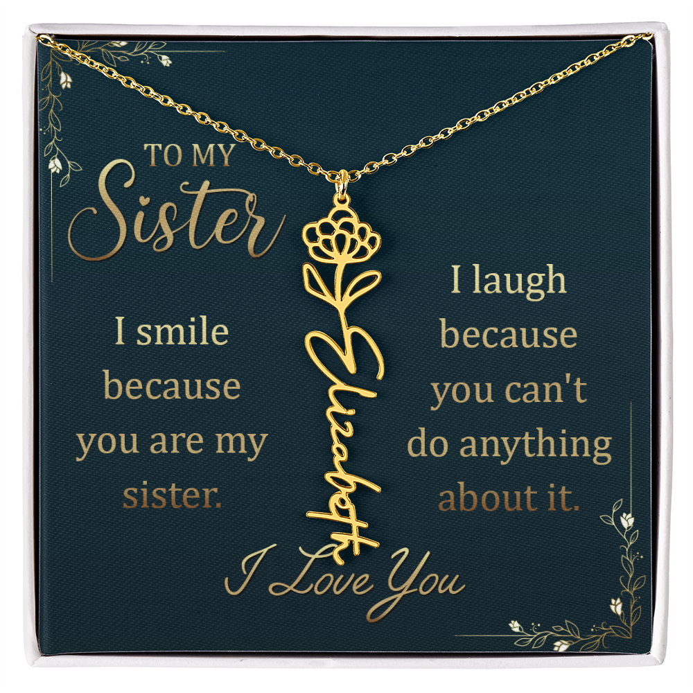 Sentimental Sister Name Necklace – Birthday & Special Occasion Gift