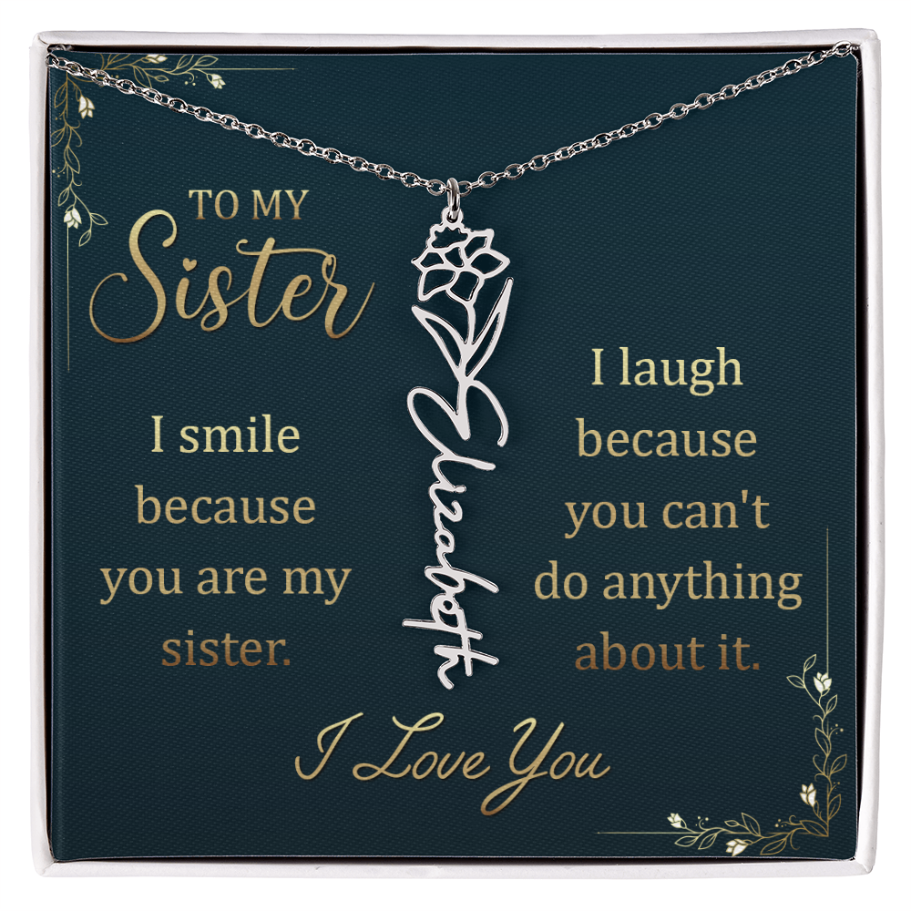 Sentimental Sister Name Necklace – Birthday & Special Occasion Gift