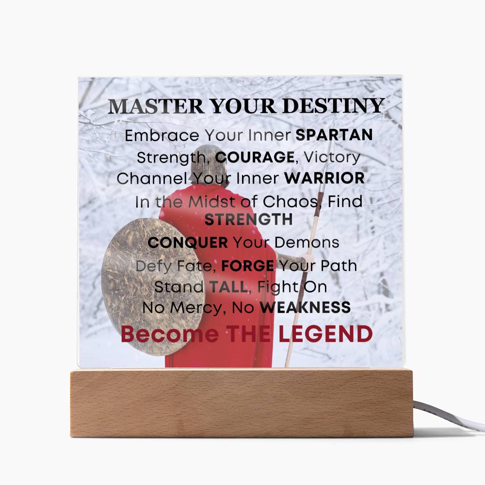 Spartan Warrior Inspirational Acrylic Desk Plaque