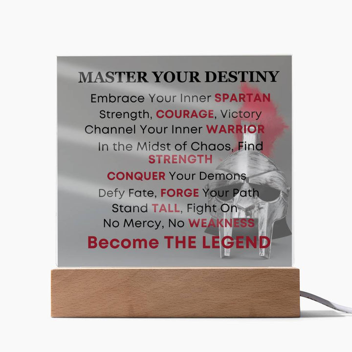 Spartan Warrior Helmet Inspirational Acrylic Plaque