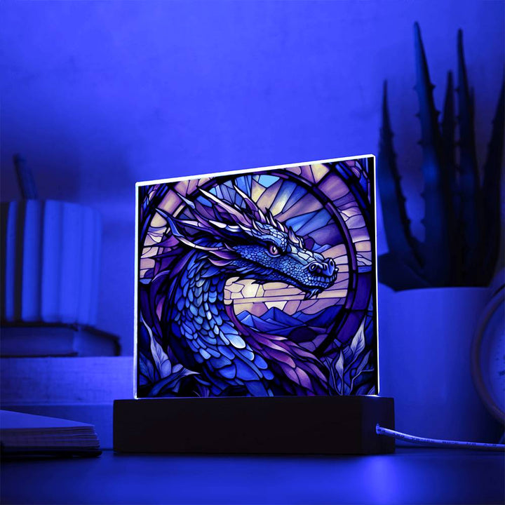 Majestic Dragon Stained Glass LED Light
