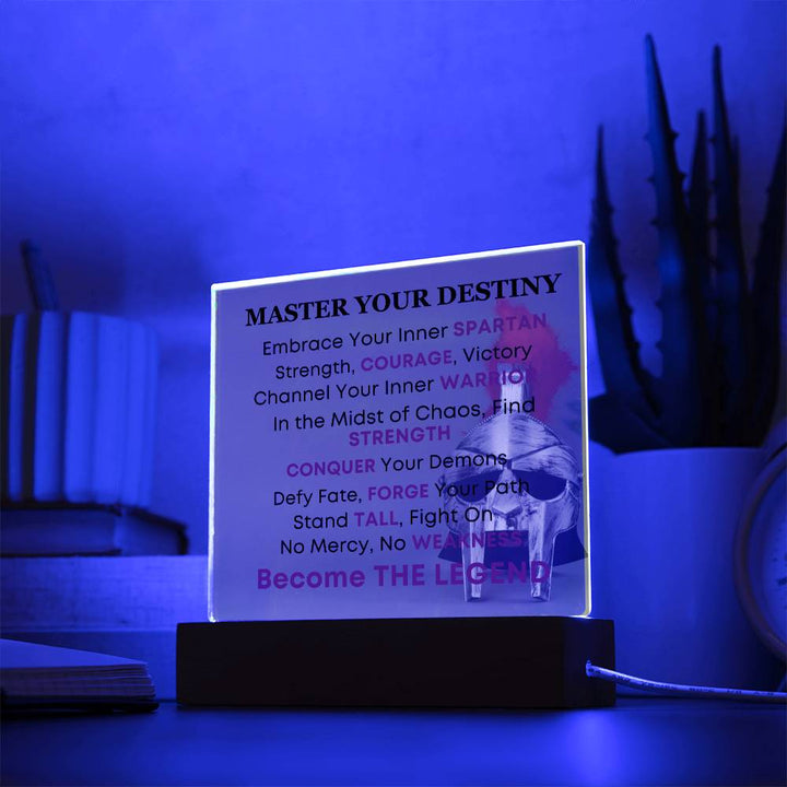 Spartan Warrior Helmet Inspirational Acrylic Plaque