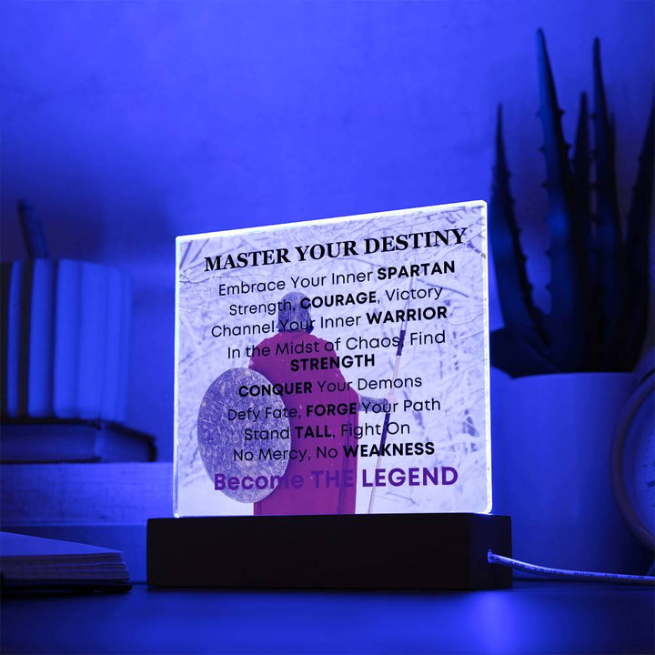 Spartan Warrior Inspirational Acrylic Desk Plaque
