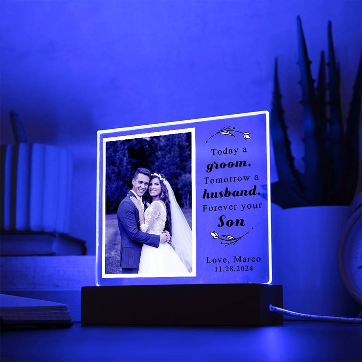Personalized Wedding Day Son Photo Plaque