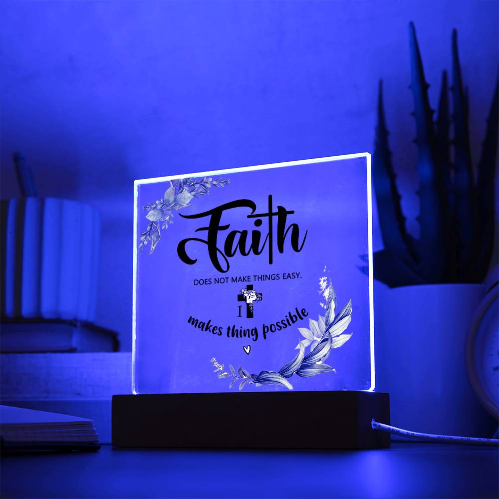 LED acrylic faith plaque