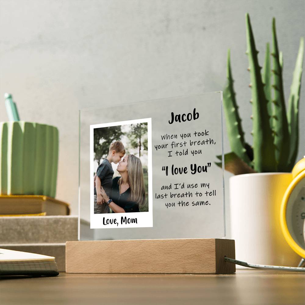 Custom Photo Acrylic Plaque From Mom