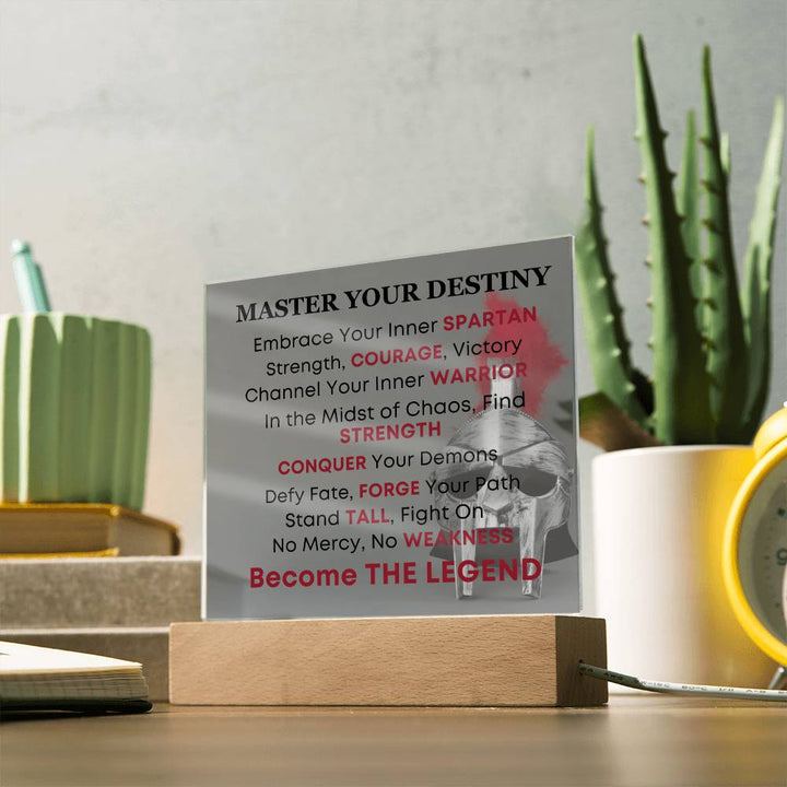 Spartan Warrior Helmet Inspirational Acrylic Plaque