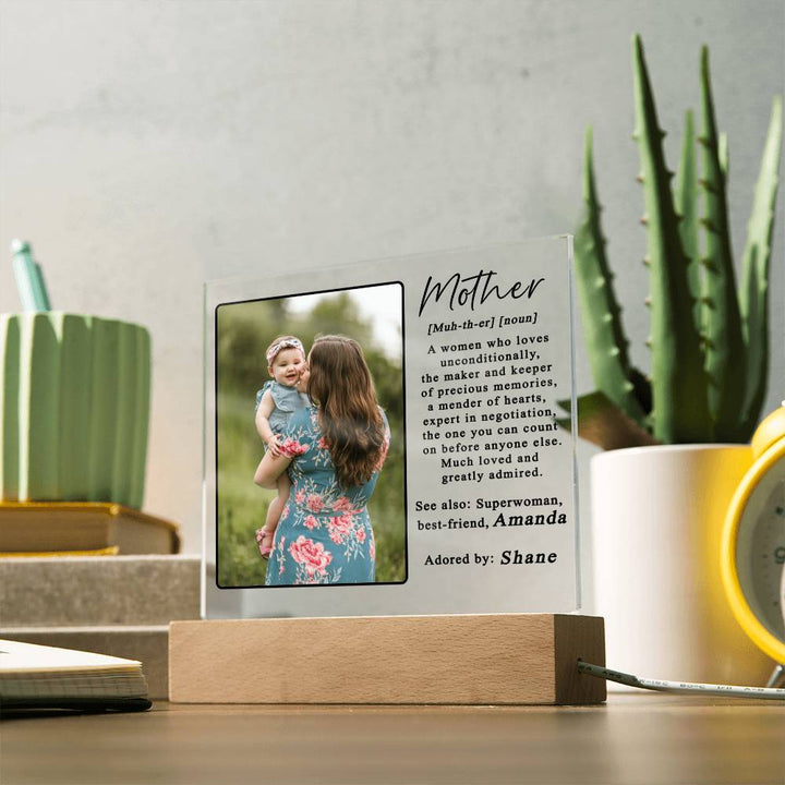 Personalized Mother Definition Acrylic Photo Plaque