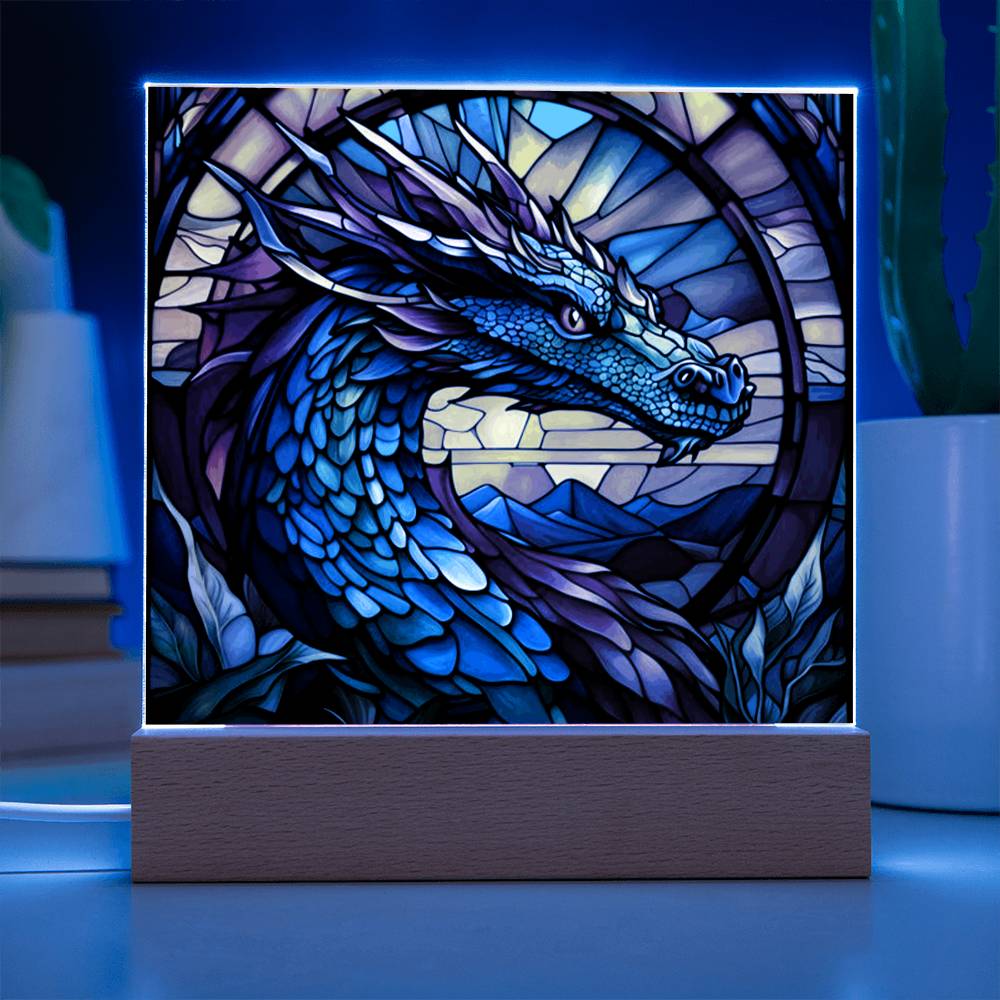 Majestic Dragon Stained Glass LED Light