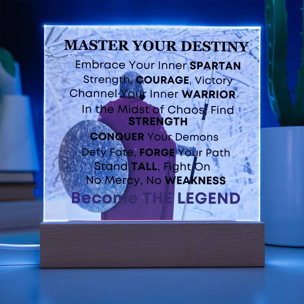 Spartan Warrior Inspirational Acrylic Desk Plaque