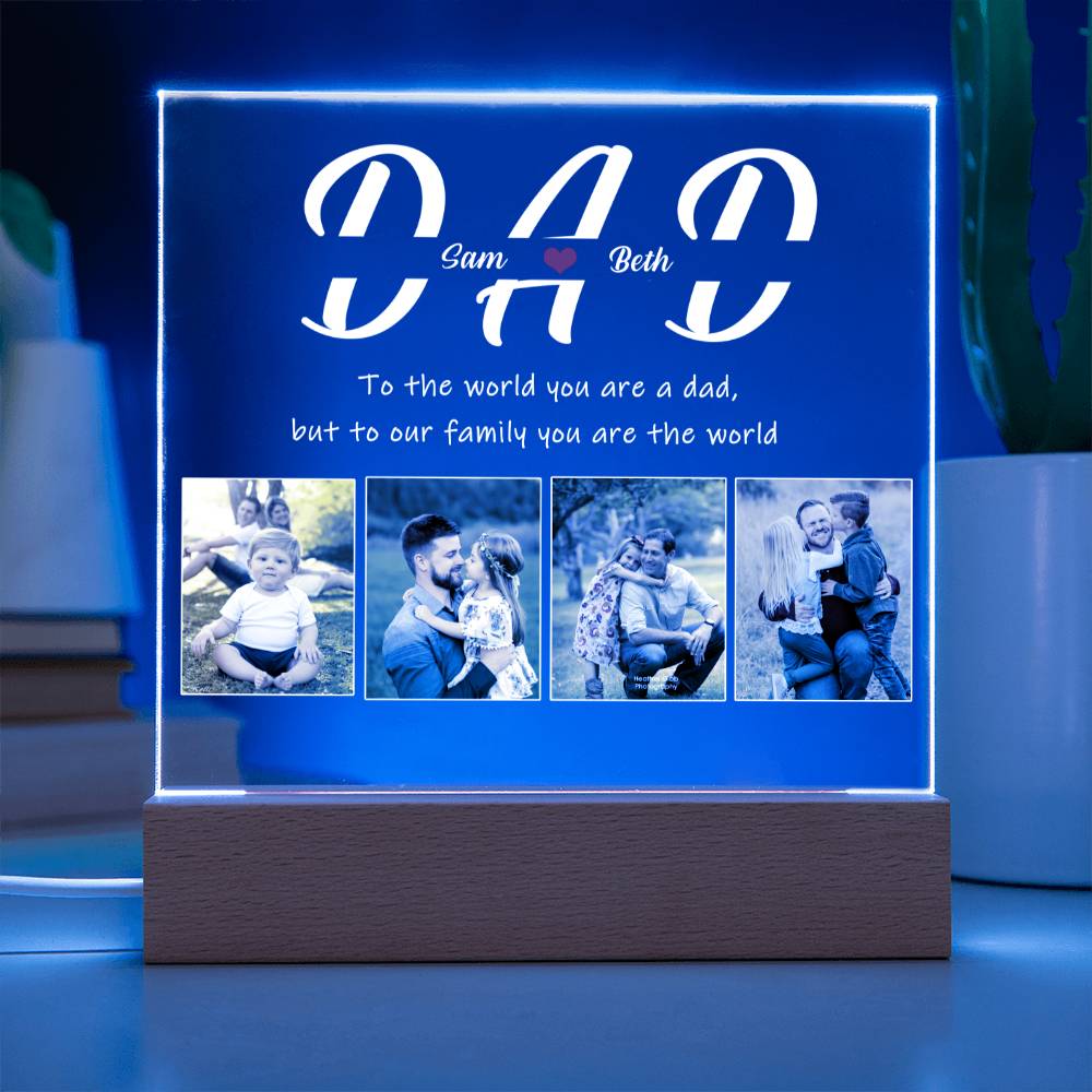 Personalized Photo Night Light, Fathers Day Gifts, Personalized Gifts, Bedroom Night Light,Gift for Dad,Best Dad Ever