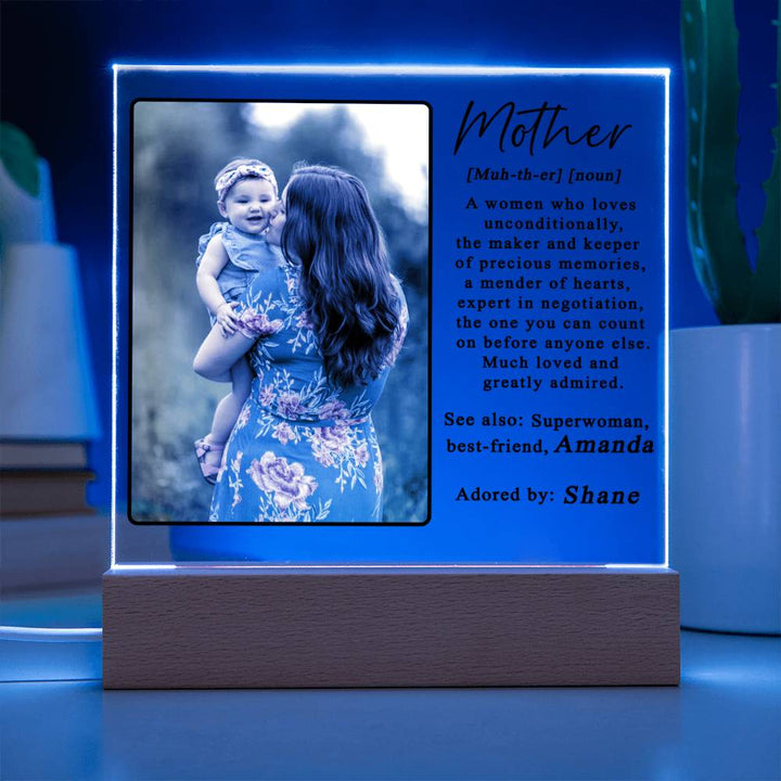 Personalized Mother Definition Acrylic Photo Plaque