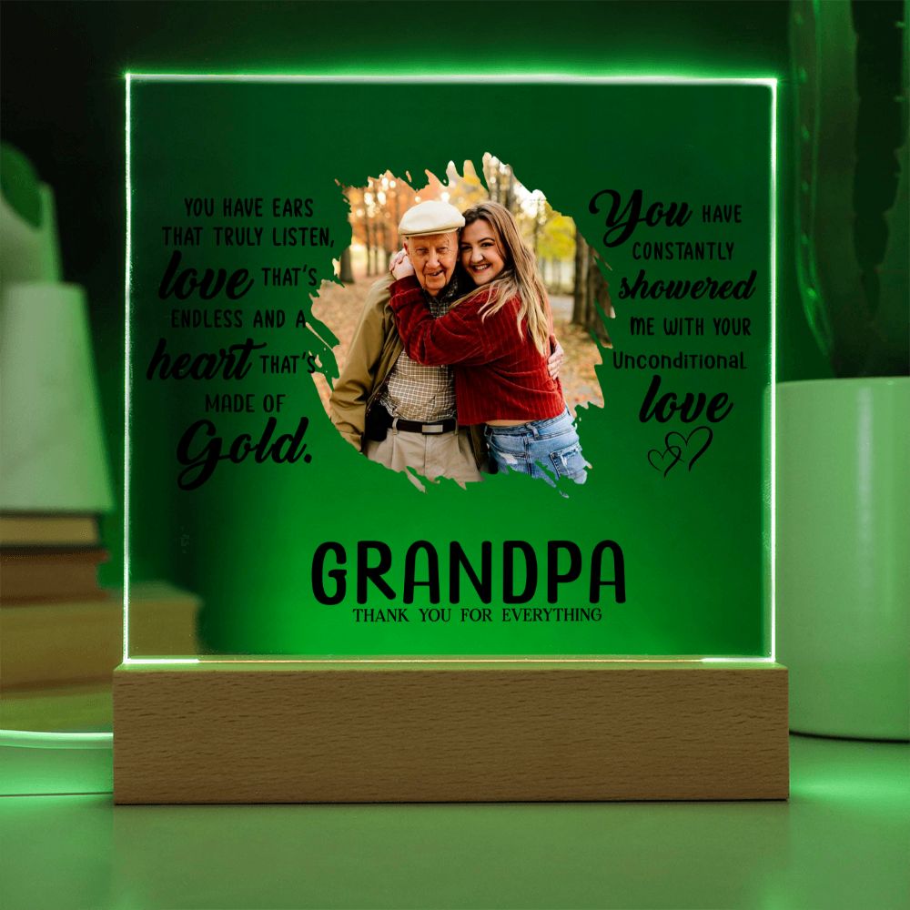 Personalized Grandpa Gift Plaque with Photo