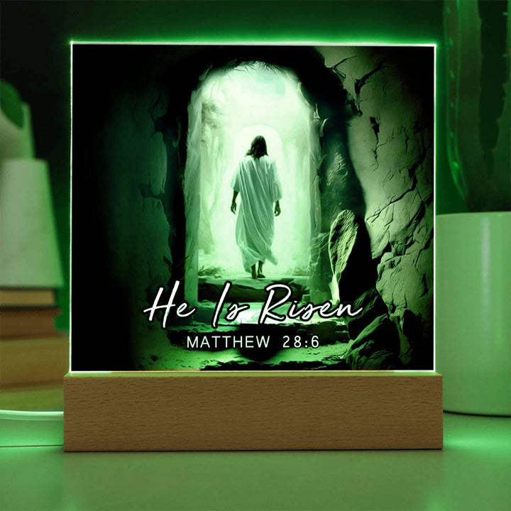 He Is Risen Matthew 28:6 Acrylic Plaque