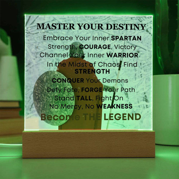 Spartan Warrior Inspirational Acrylic Desk Plaque