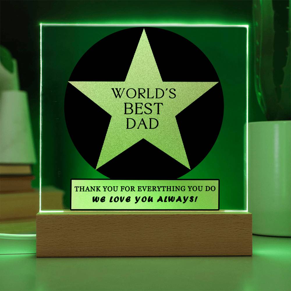 Worlds Best Dad Plaque - Gift For Dad