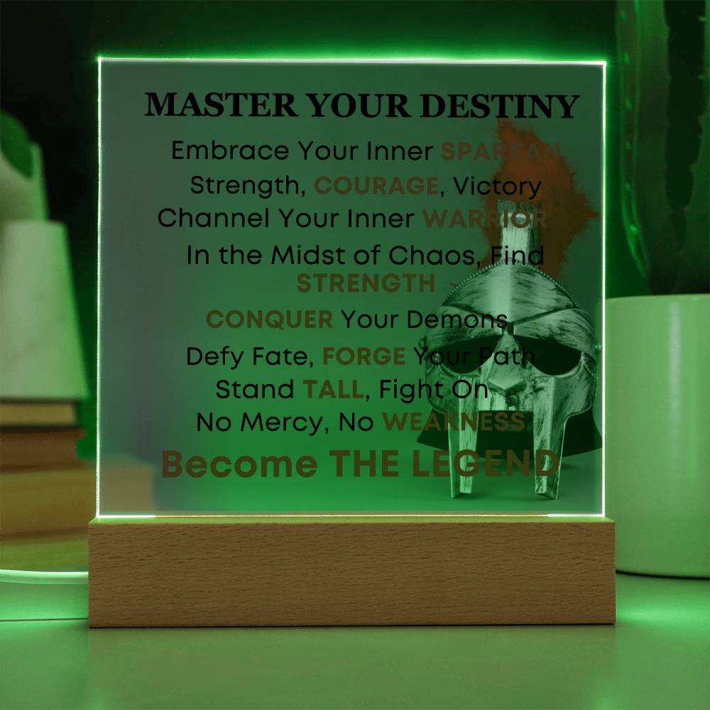 Spartan Warrior Helmet Inspirational Acrylic Plaque