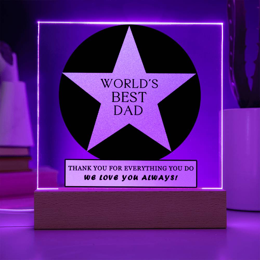 Worlds Best Dad Plaque - Gift For Dad