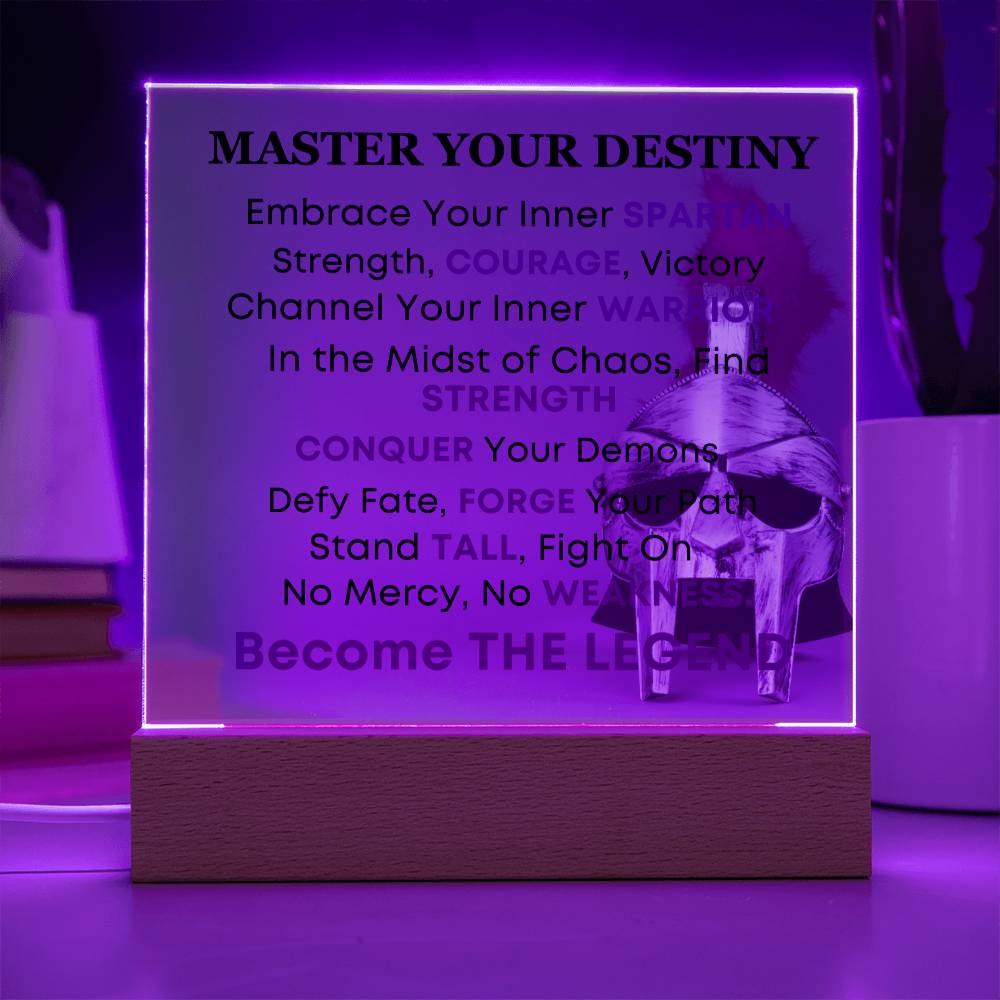 Spartan Warrior Helmet Inspirational Acrylic Plaque