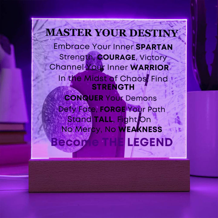 Spartan Warrior Inspirational Acrylic Desk Plaque