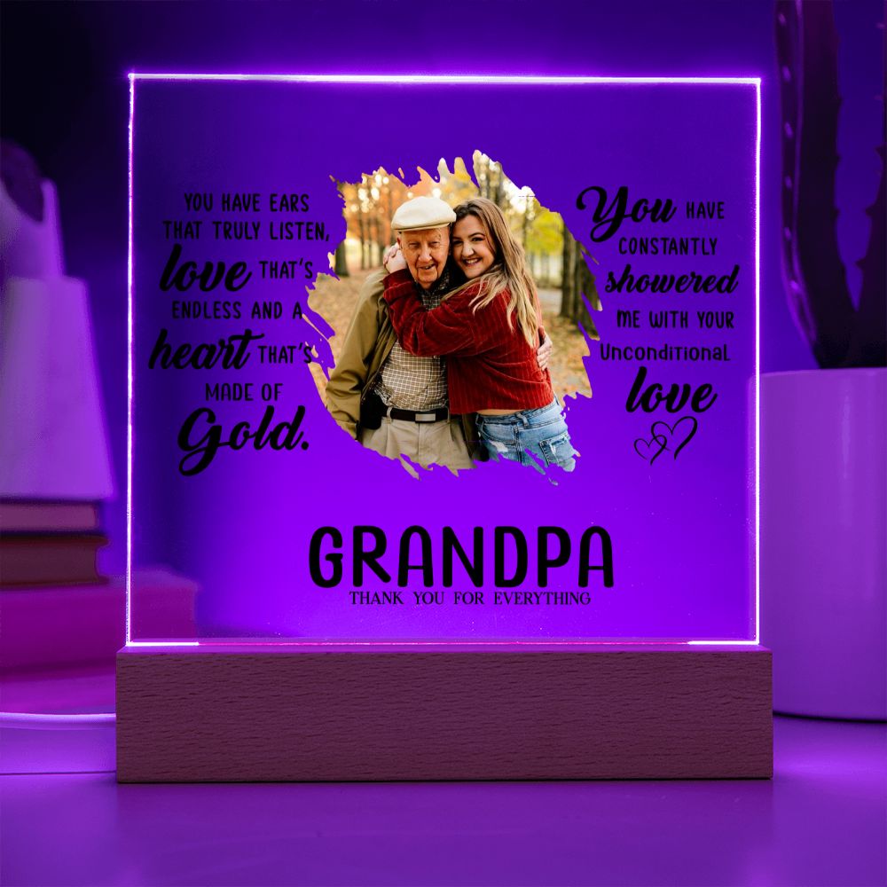 Personalized Grandpa Gift Plaque with Photo