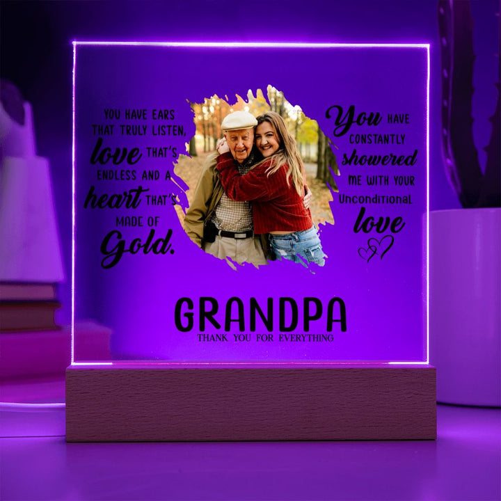 Personalized Grandpa Gift Plaque with Photo