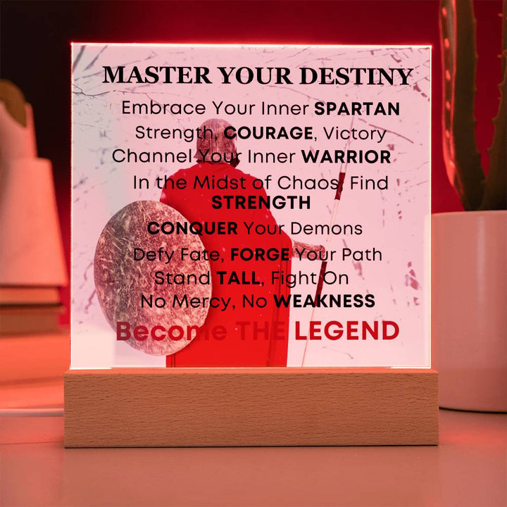 Spartan Warrior Inspirational Acrylic Desk Plaque
