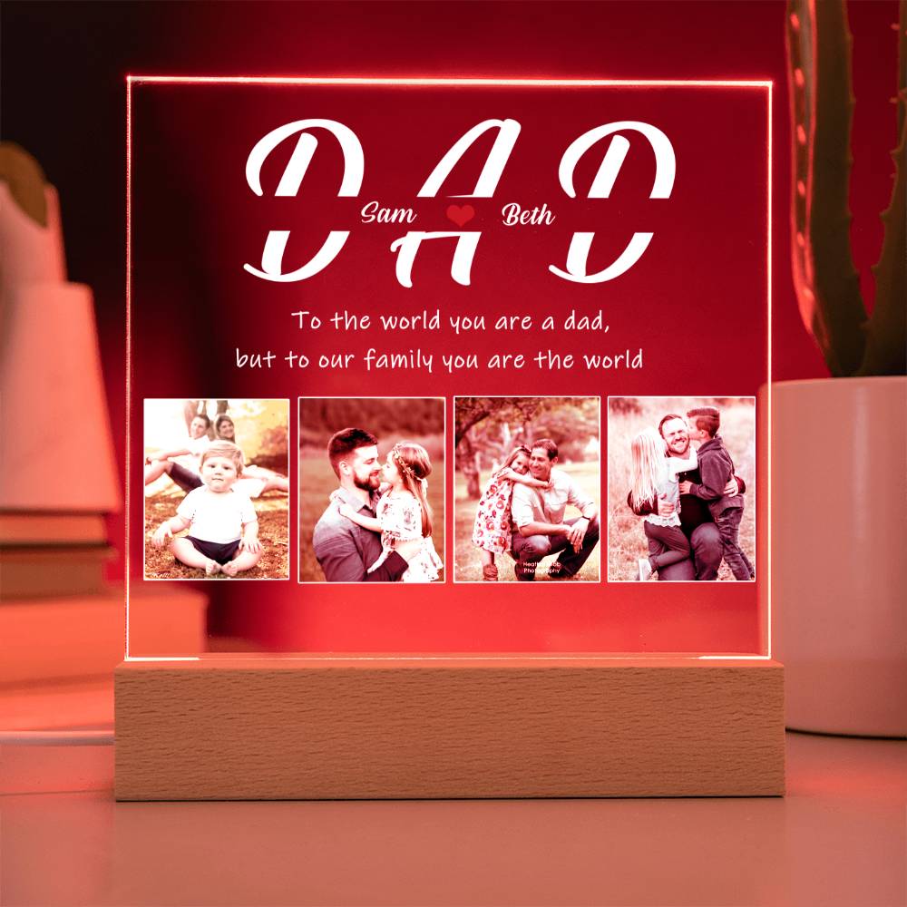 Personalized Photo Night Light, Fathers Day Gifts, Personalized Gifts, Bedroom Night Light,Gift for Dad,Best Dad Ever