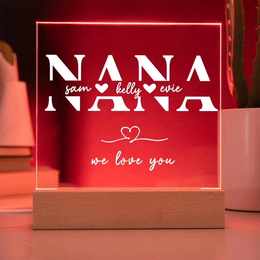 Personalized Night Light for Grandma Gift Idea