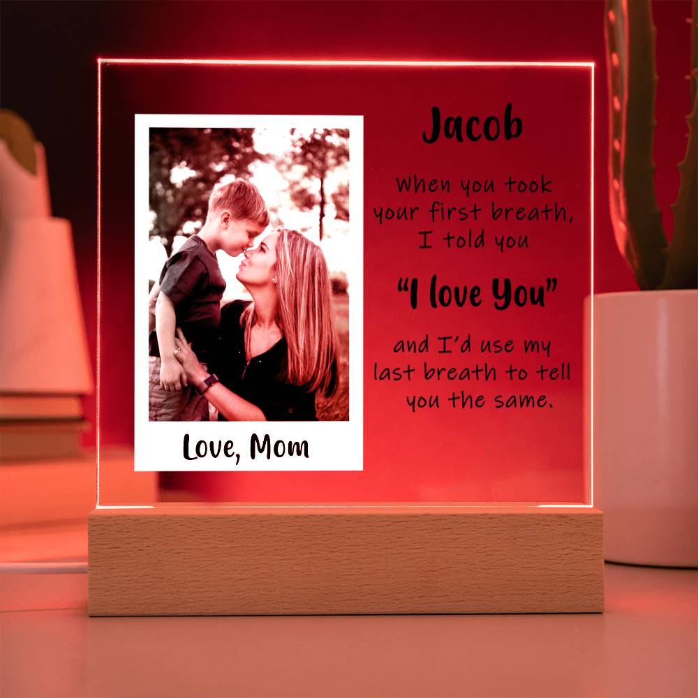 Custom Photo Acrylic Plaque From Mom