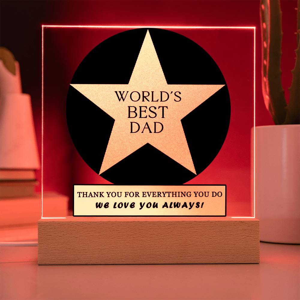 Worlds Best Dad Plaque - Gift For Dad