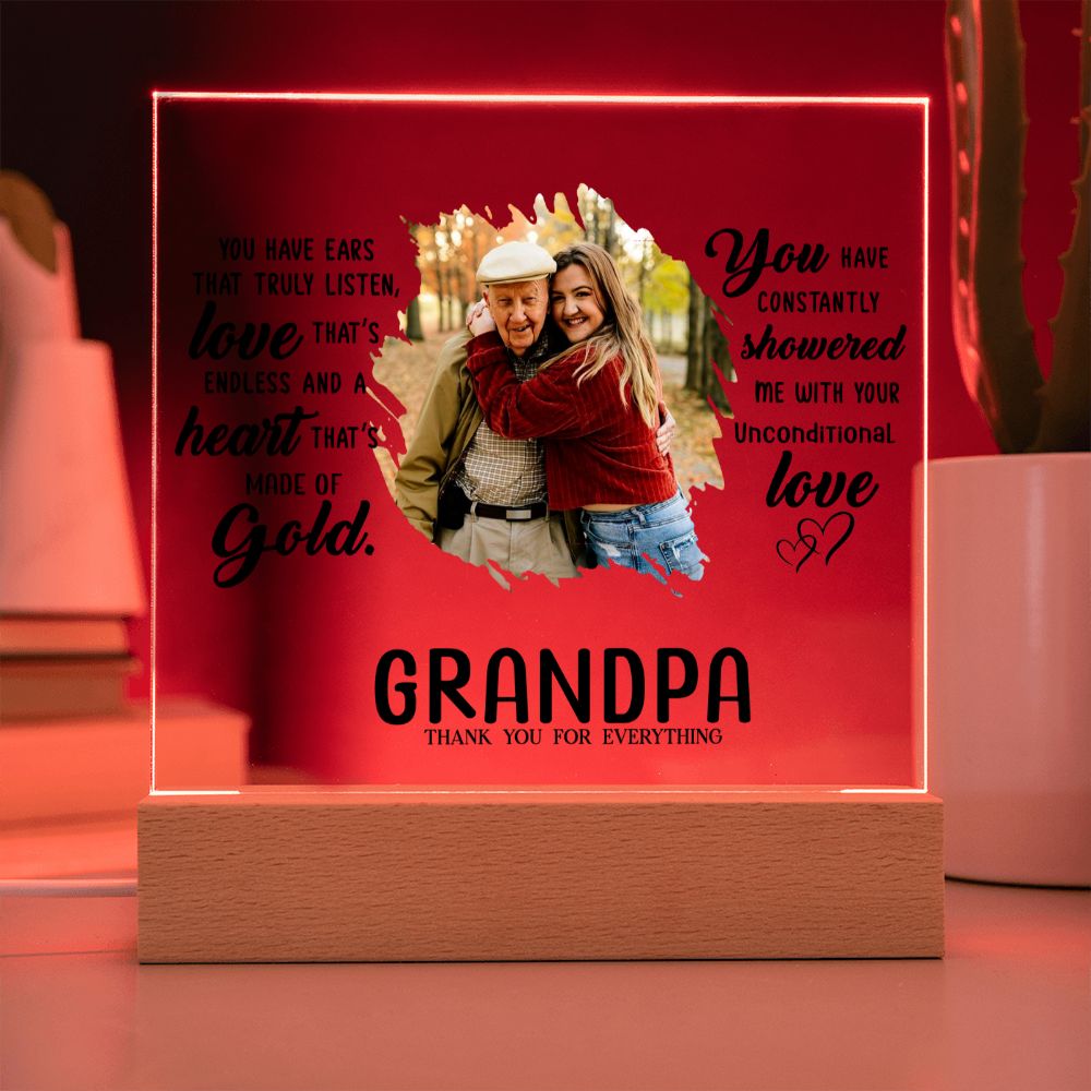 Personalized Grandpa Gift Plaque with Photo