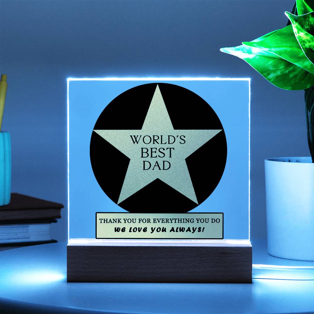 Worlds Best Dad Plaque - Gift For Dad