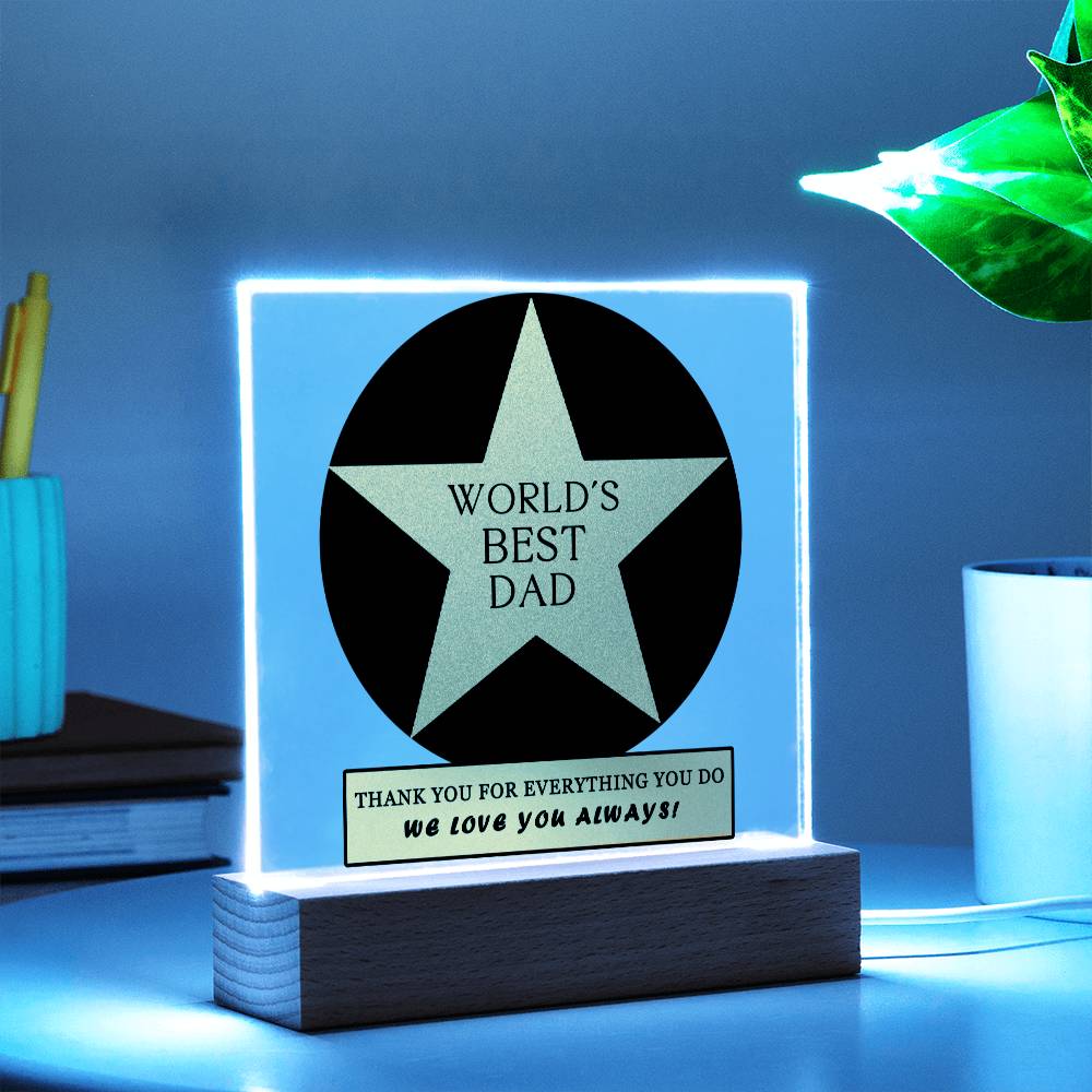 Worlds Best Dad Plaque - Gift For Dad