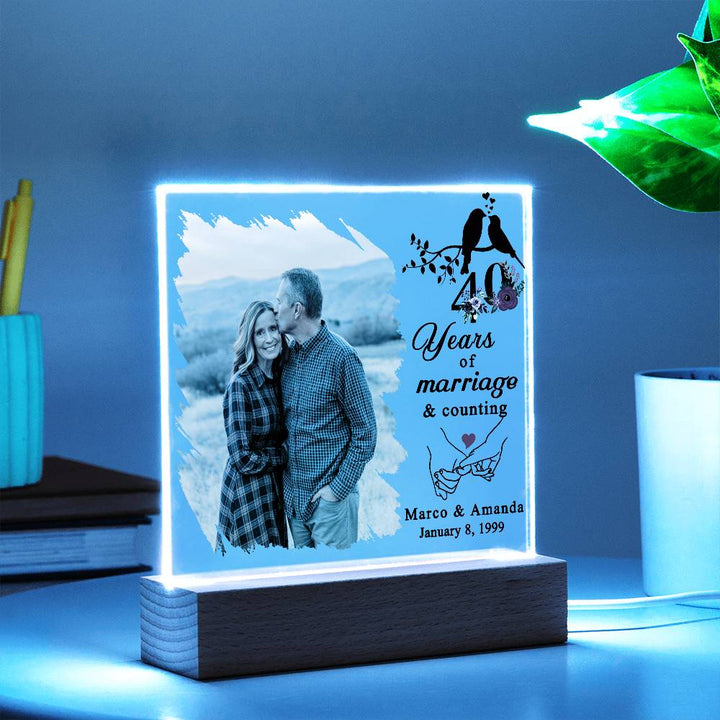 Personalized 40th Wedding Anniversary Photo Plaque