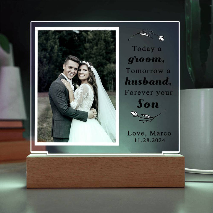 Personalized Wedding Day Son Photo Plaque
