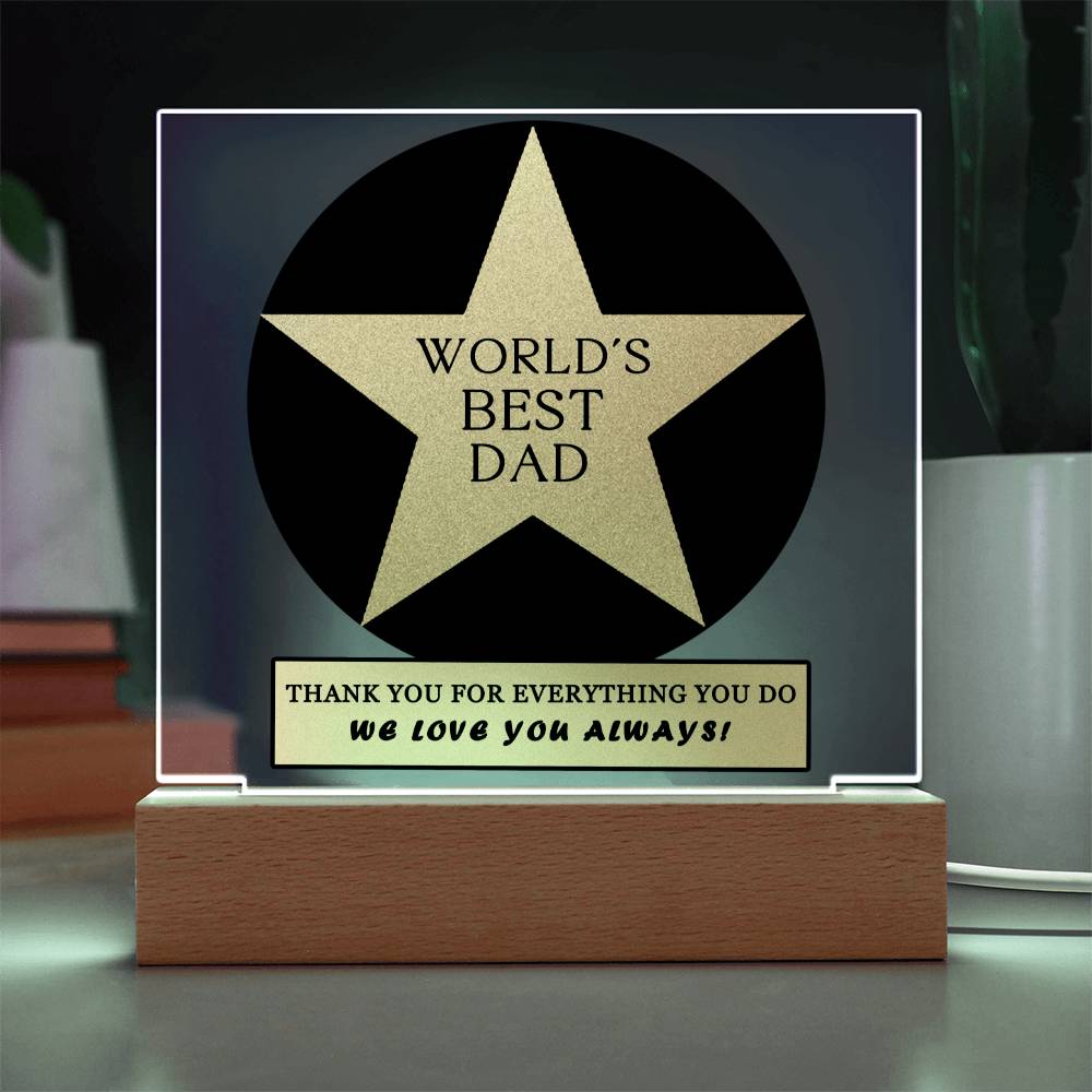 Worlds Best Dad Plaque - Gift For Dad