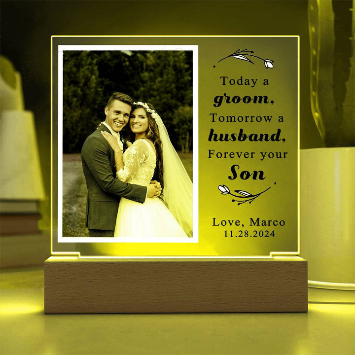 Personalized Wedding Day Son Photo Plaque