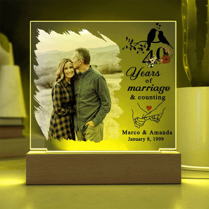 Personalized 40th Wedding Anniversary Photo Plaque