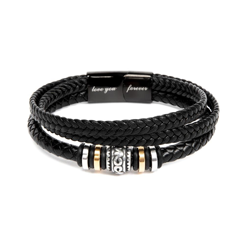 Braided Leather Bracelet Gift for Dad
