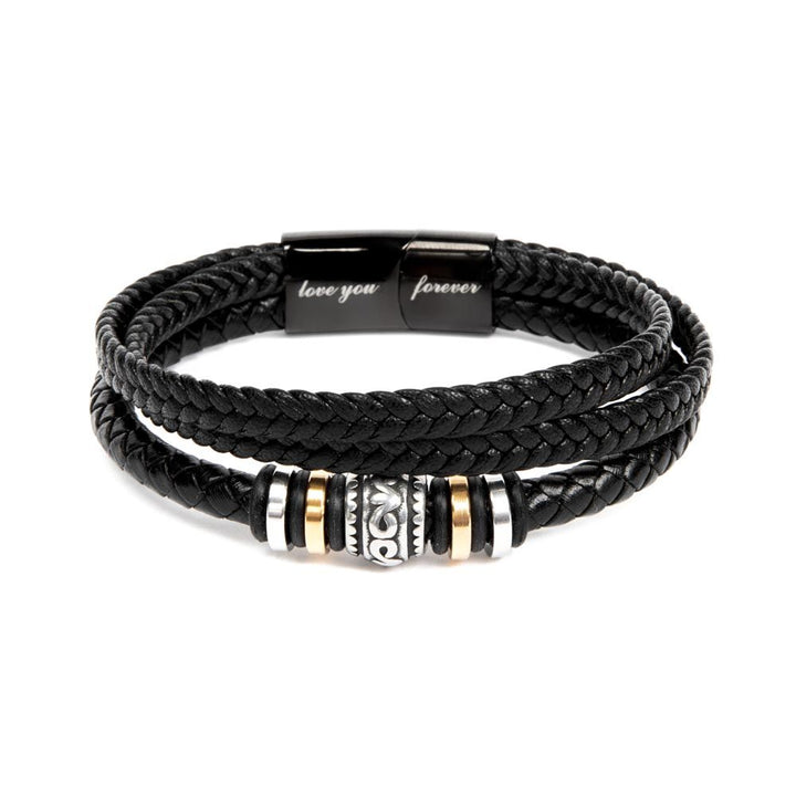 Braided Leather Bracelet Gift for Dad