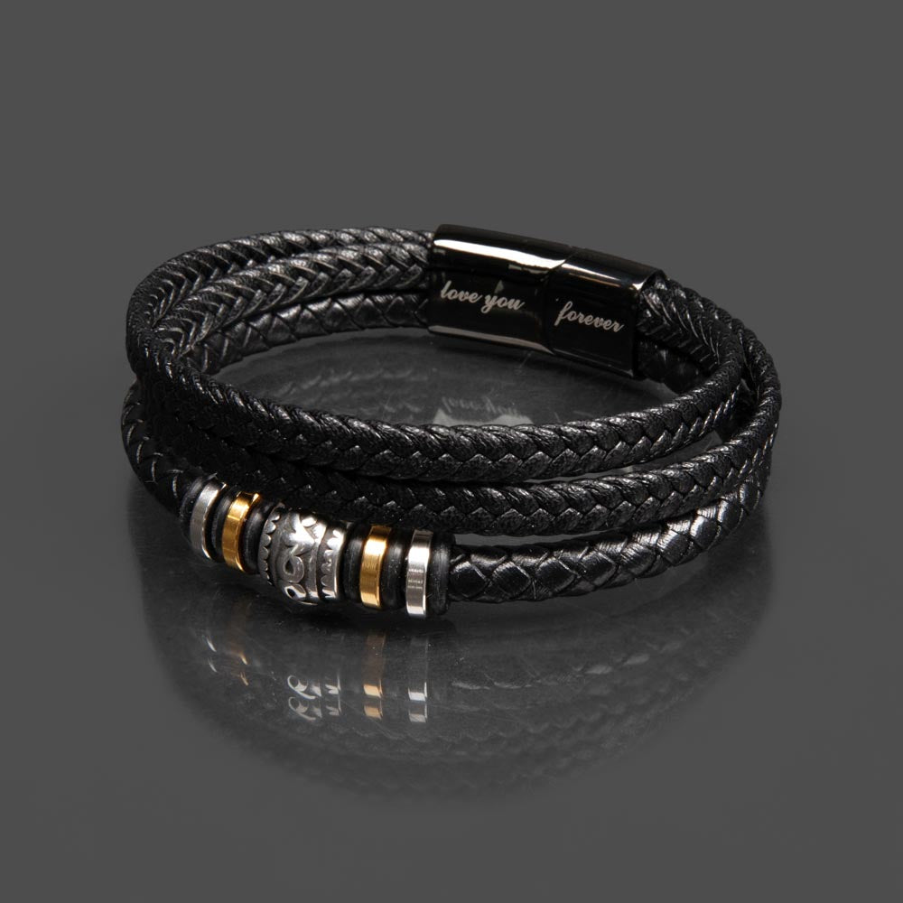 Braided Leather Bracelet Gift for Dad