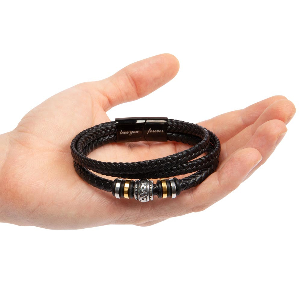 Leather Bracelet Gift with Comforting Message for Dad