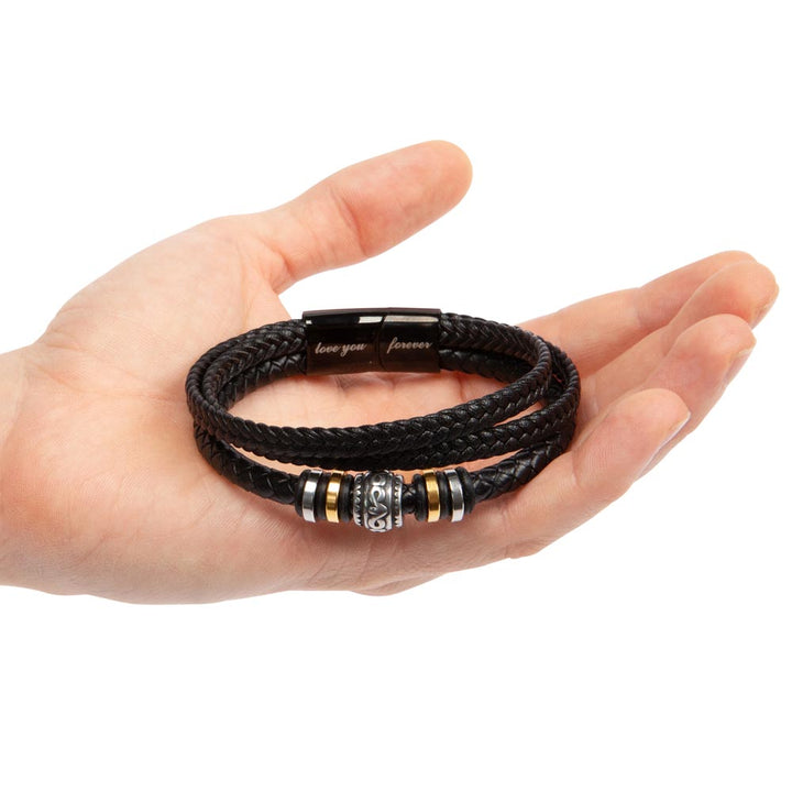 Leather Bracelet Gift with Comforting Message for Dad