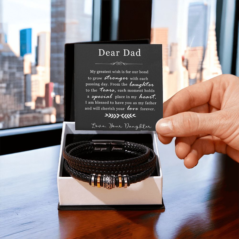 Braided Leather Bracelet Gift for Dad