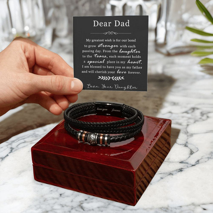 Braided Leather Bracelet Gift for Dad