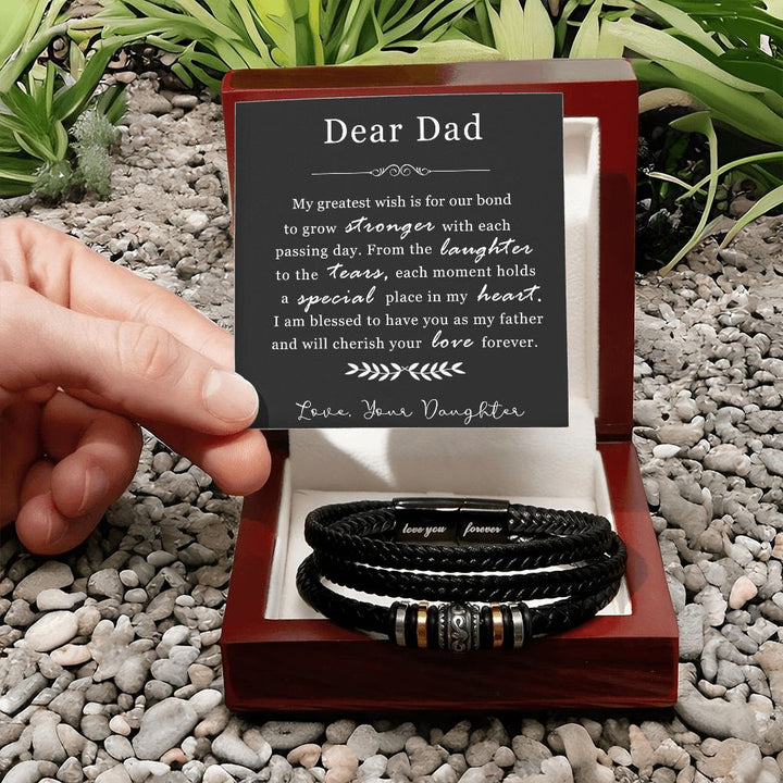 Braided Leather Bracelet Gift for Dad