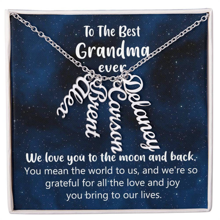 Custom Name Necklace – Love You Grandma